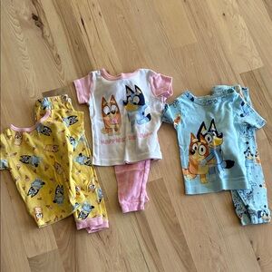 Girls Bluey  Pajamas Set - Pink, Yellow, Blue size 2T